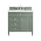 James Martin Vanities Brittany 36in Single Vanity, Smokey Celadon w/ 3 CM White Zeus Top 650-V36-SC-3WZ - alternate 1